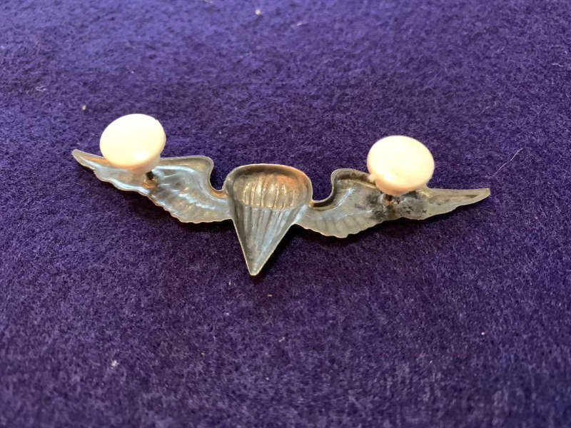 SWATF Oxidised Silver Basic Parachute Breast Qualification Badge - Approved 1982