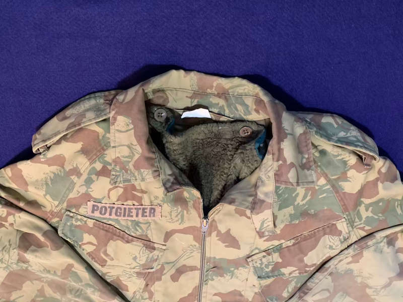 SAP Tailored Camoflage `Bunny Jacket` - With Zipper and Woollen Inner - 1982, Size Medium