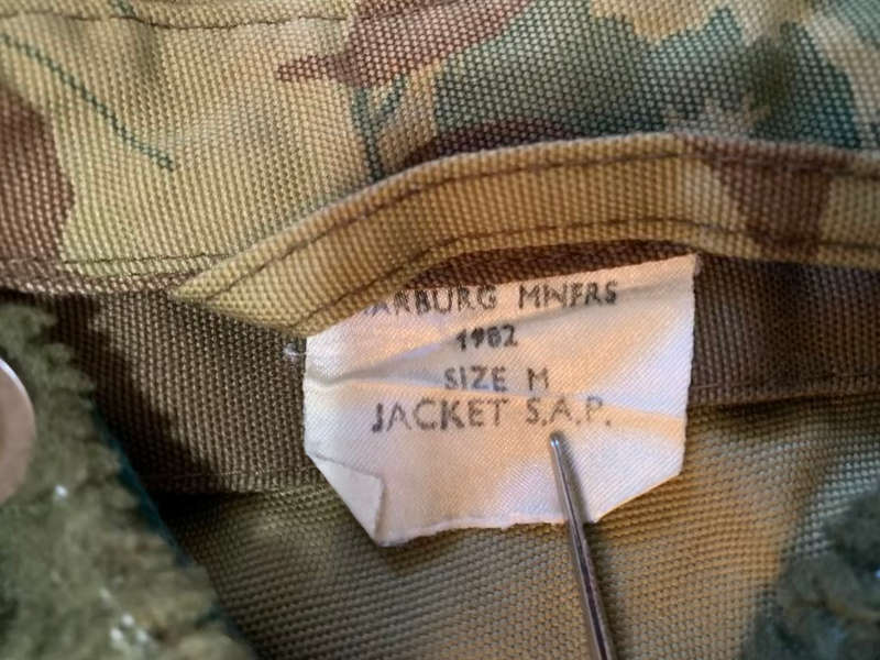 SAP Tailored Camoflage `Bunny Jacket` - With Zipper and Woollen Inner - 1982, Size Medium