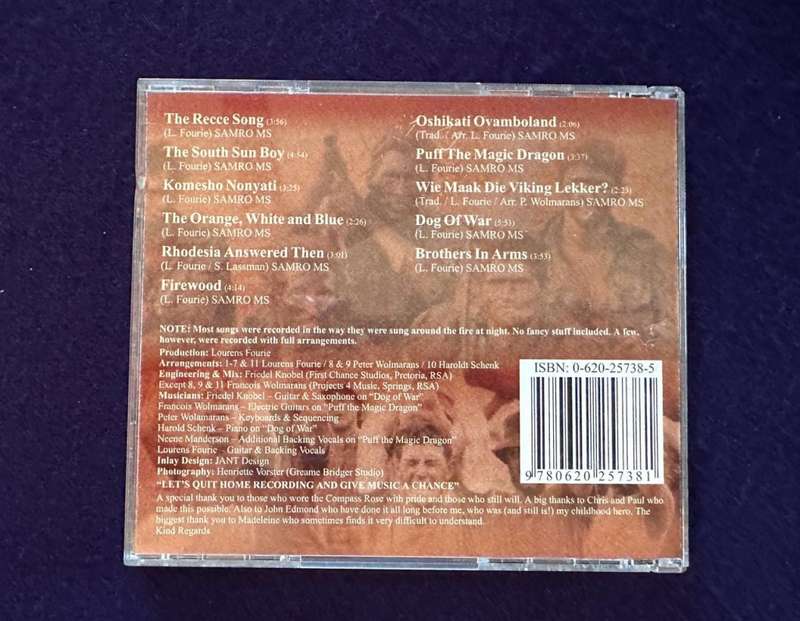 `The Recces` CD by Louren`s Fourie - Most songs sung around fire at night