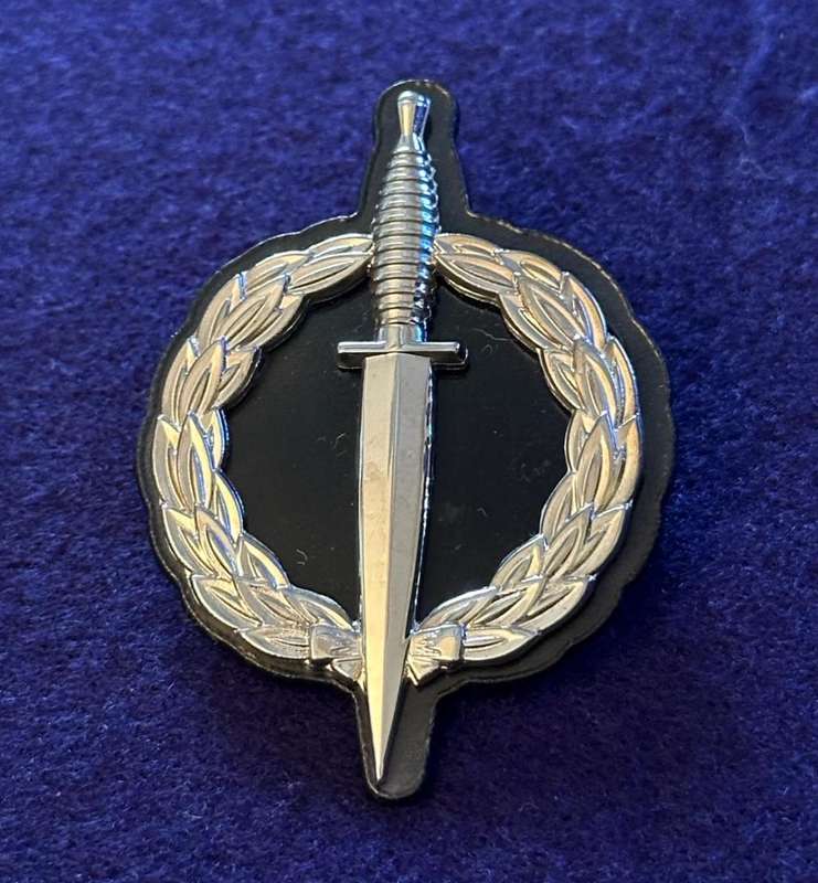 SA Army Special Forces RECCE Operator Qualification Badge - Hallmarked Silver with PVC backing (JC)