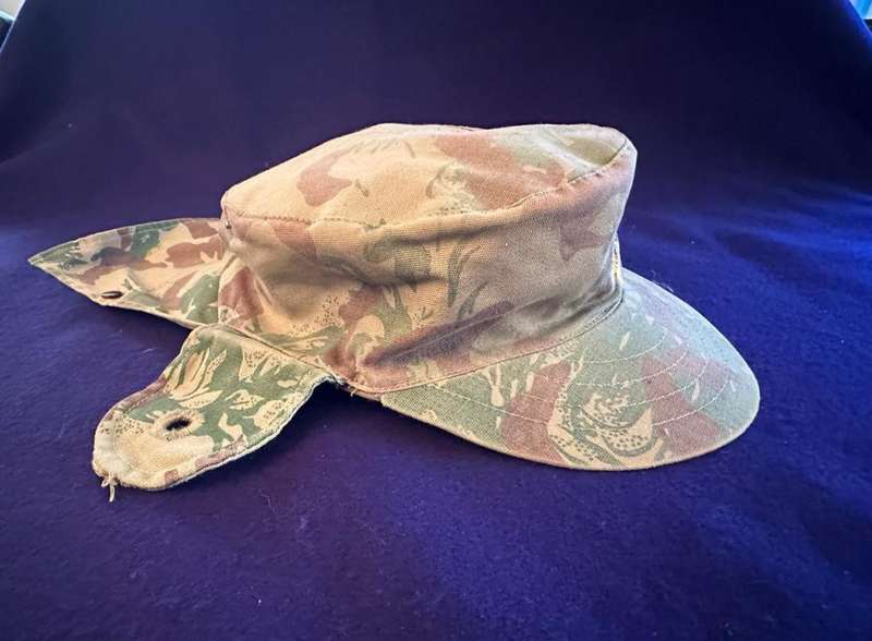 SAP Camouflage Peak Cap, with Yellow SAP Embroidered Badge, Dayglo, Side and Back Flaps