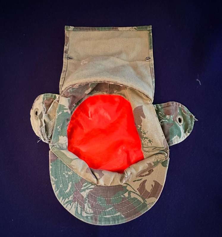 SAP Camouflage Peak Cap, with Yellow SAP Embroidered Badge, Dayglo, Side and Back Flaps