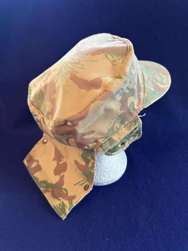 SAP Camouflage Peak Cap, with Yellow SAP Embroidered Badge, Dayglo, Side and Back Flaps