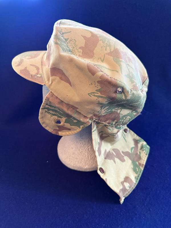 SAP Camouflage Peak Cap, with Yellow SAP Embroidered Badge, Dayglo, Side and Back Flaps