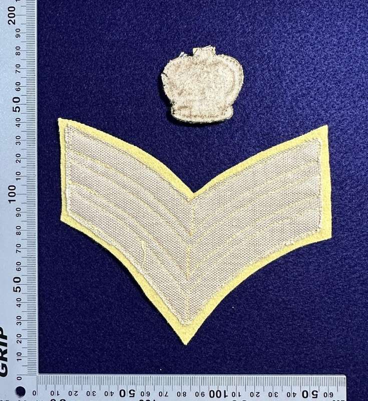 Rhodesian Pre-UDI Pay Corps Colour Sergeant - Bullion Wire Gold on Yellow