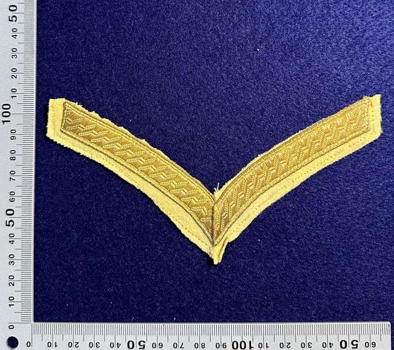 Rhodesian Pre-UDI Pay Corps Lance Corporal - Bullion Wire Gold on Yellow