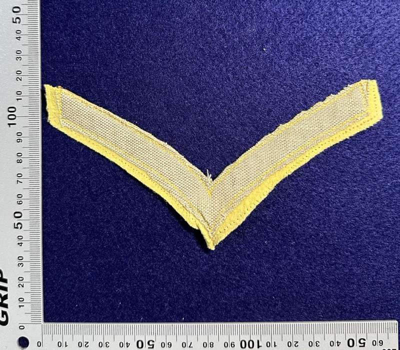 Rhodesian Pre-UDI Pay Corps Lance Corporal - Bullion Wire Gold on Yellow