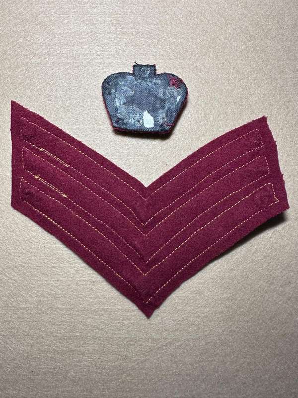 Rhodesia Medical Corps - Colour SGT RANK - Wire Bullion Gold on Yellow, 1956 - 1970