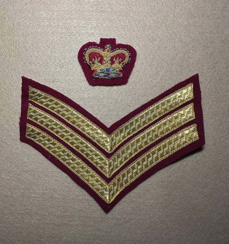 Rhodesia Medical Corps - Colour SGT RANK - Wire Bullion Gold on Yellow, 1956 - 1970