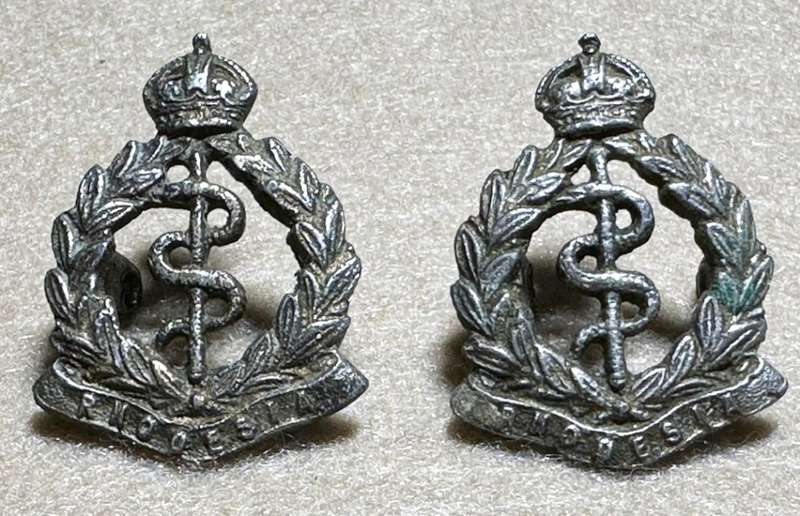 Rhodesian Medical Corps - CAST COLLARS x 2 - SILVER