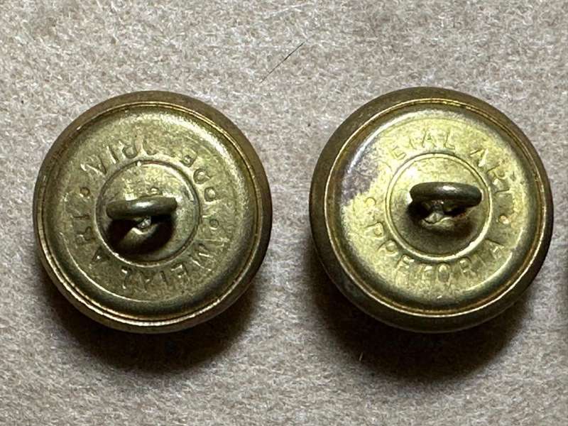 Rhodesian Engineers, 5 Large Buttons with Rhodesia Scroll, by Metal Art, Pretoria