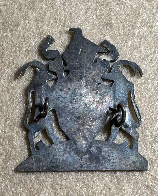 Southern Rhodesia Internment Camp Corp SRICC - WW2- Sheet Metal Collar Badge - KEAYS JEWELLERS