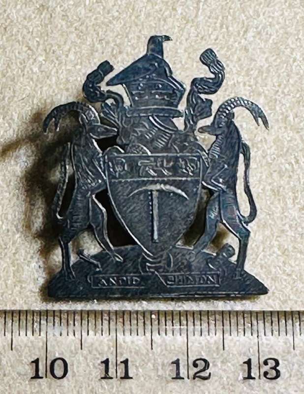 Southern Rhodesia Internment Camp Corp SRICC - WW2- Sheet Metal Collar Badge - KEAYS JEWELLERS