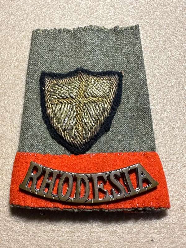 Rhodesian Forces - SINGLE SLIPS ONS RHODESIA WITH 8TH ARMY NORTH AFRICA, WITH BULLION & METAL TITLE