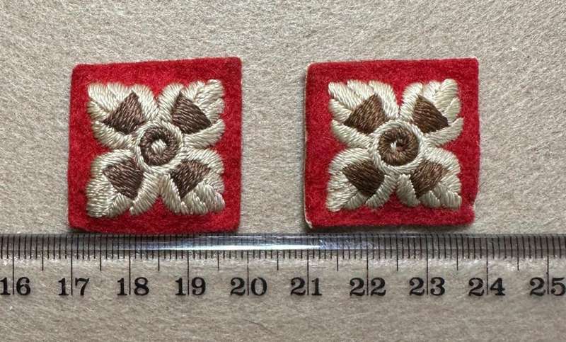 Rhodesian Forces - COTTON RANK PIPS WW2 - PADDED