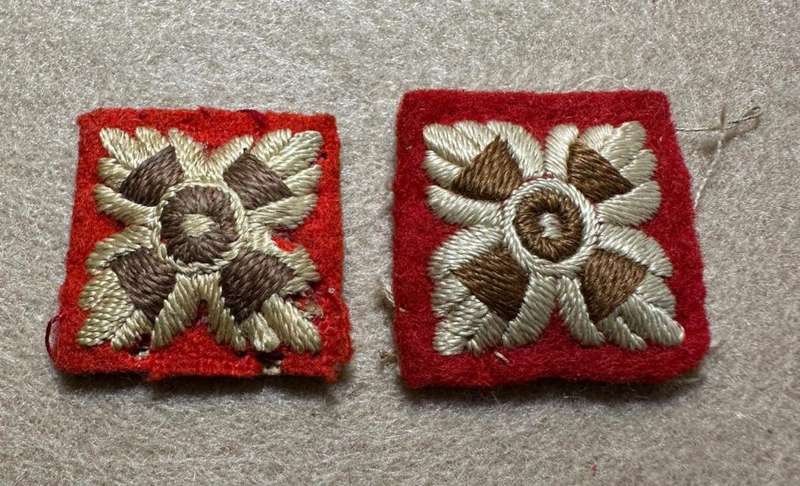 Rhodesian Forces - COTTON RANK PIPS WW2 - PADDED