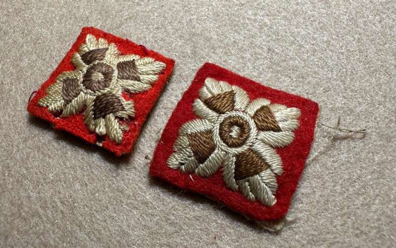 Rhodesian Forces - COTTON RANK PIPS WW2 - PADDED