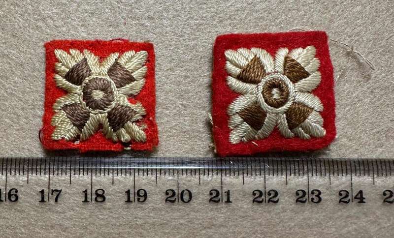 Rhodesian Forces - COTTON RANK PIPS WW2 - PADDED