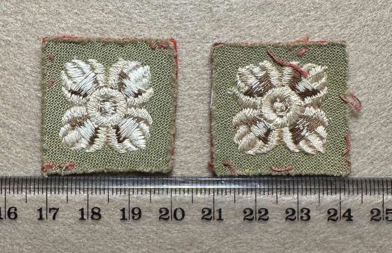 Rhodesian Forces - COTTON RANK PIPS WW2
