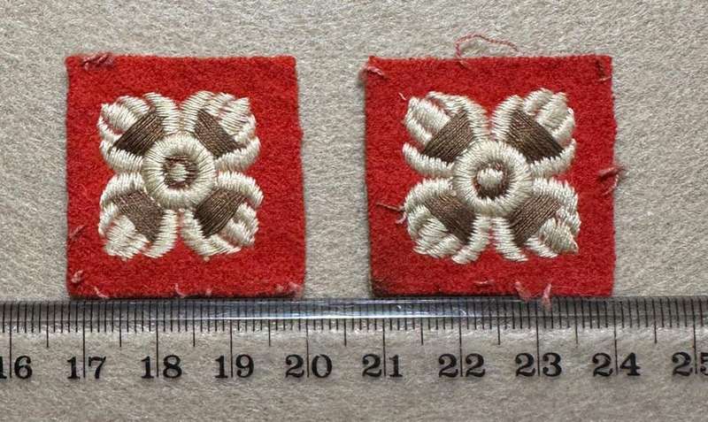 Rhodesian Forces - COTTON RANK PIPS WW2