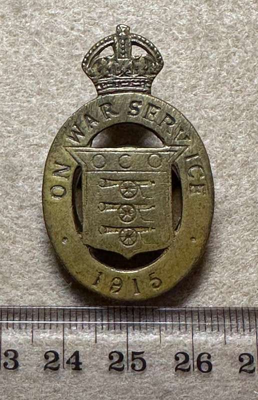 WWI British Ammunition Factory worker l -  WAR SERVICE NO 56614 KC EXTREMELY RARE - NUMBERED 56614
