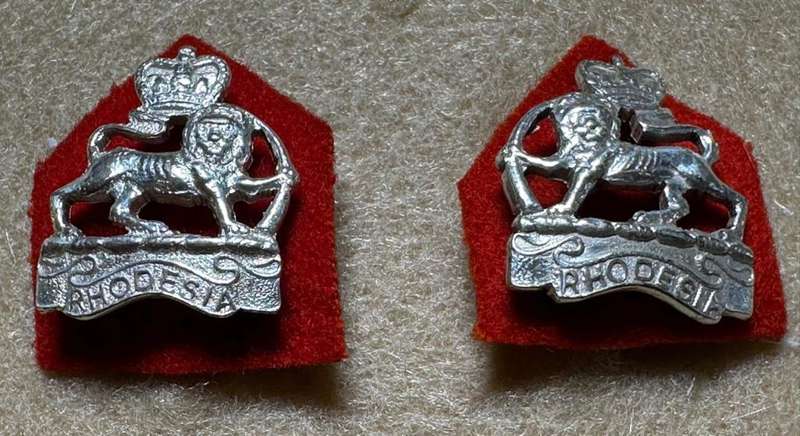 Rhodesia Womans Services - Mess Dress Collars - Pair - QC with backing