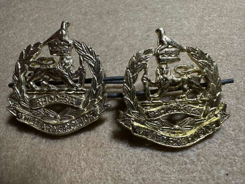 Rhodesian Corps of Military Police - Set of Anodised Collars - 1970 to 1980