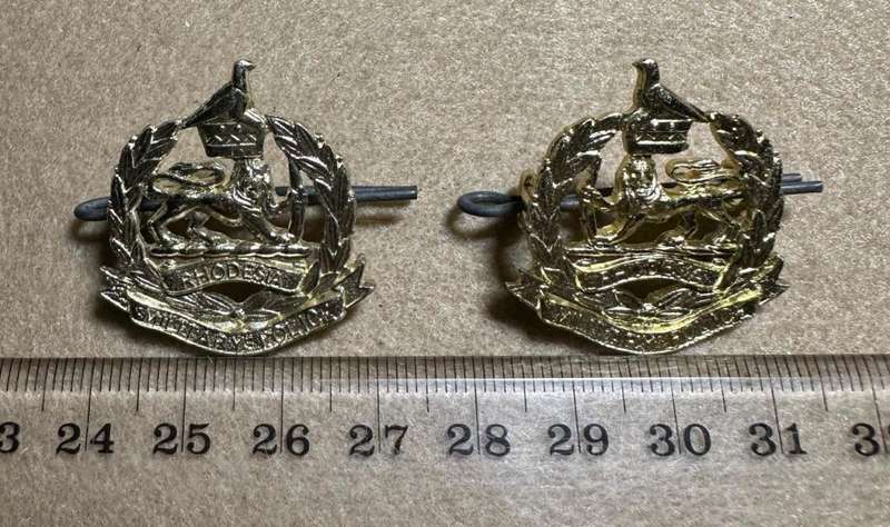 Rhodesian Corps of Military Police - Set of Anodised Collars - 1970 to 1980