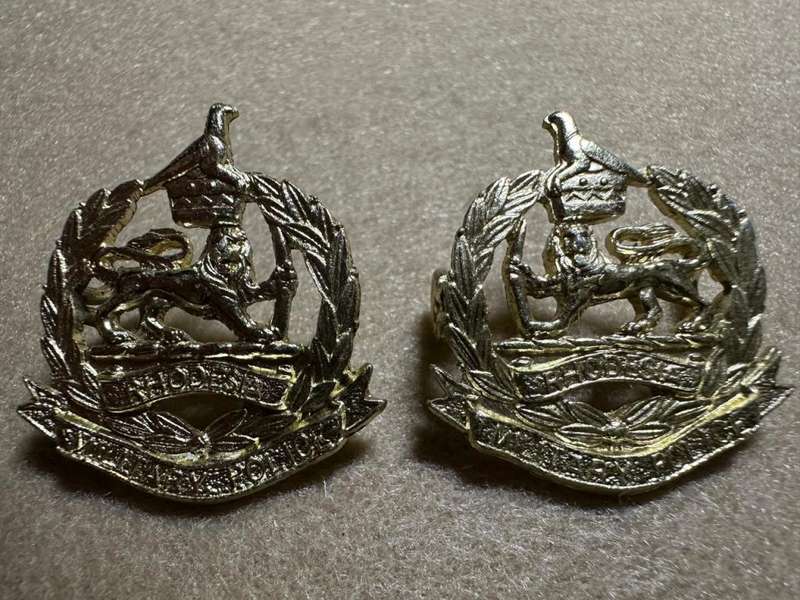 Rhodesian Corps of Military Police - Set of Anodised Collars - 1970 to 1980
