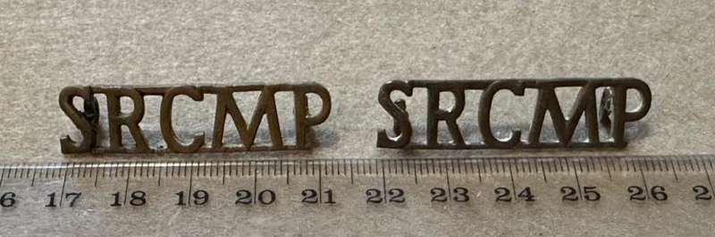 Southern Rhodesian Corps of Military Police - SRCMP Brass Shoulder Title Set - 1952 to 1965