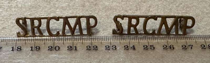 Southern Rhodesian Corps of Military Police - SRCMP Brass Shoulder Title Set - 1952 to 1965