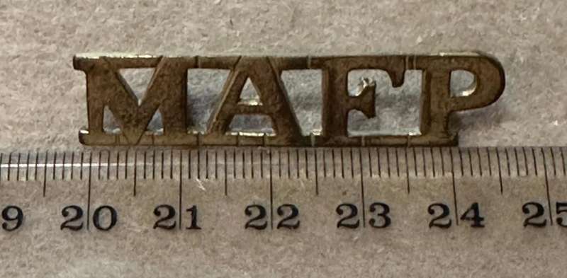 Rhodesian Corps of Military Police - MAFP BRASS SHOULDER TITLE - EXTREMELY RARE