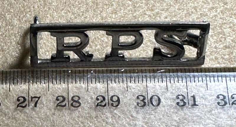 Rhodesian Prison Service - RPS CHROME SHOULDER TITLE