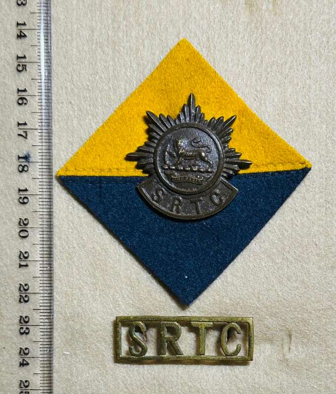 Southern Rhodesia Corps of Motor Transport - BERET AND COLLARS SINGLE SHOULDER TITLE SRTC OFFICERS
