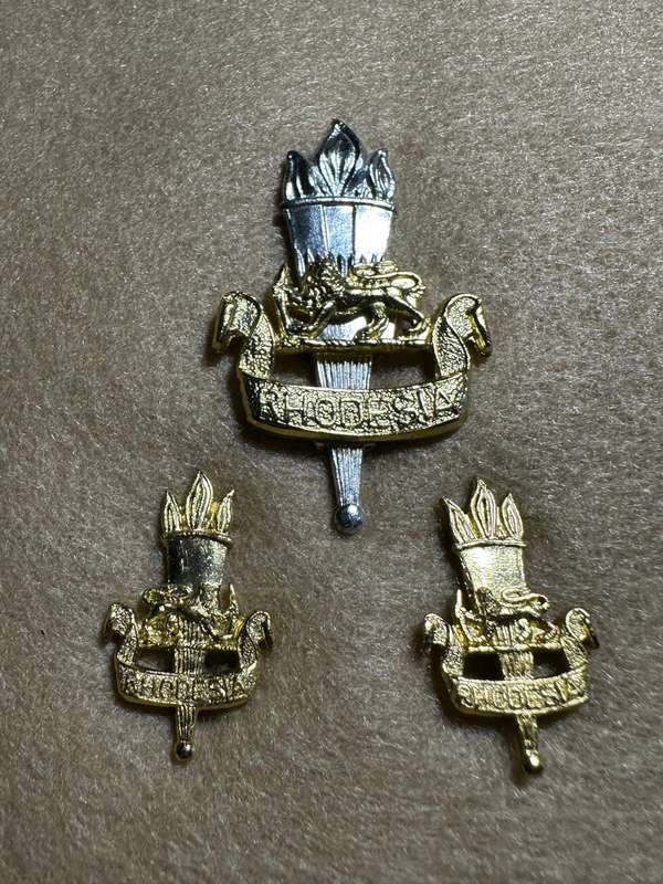 Rhodesian Educational Corps - SET BERET AND COLLAR BADGES Anodised