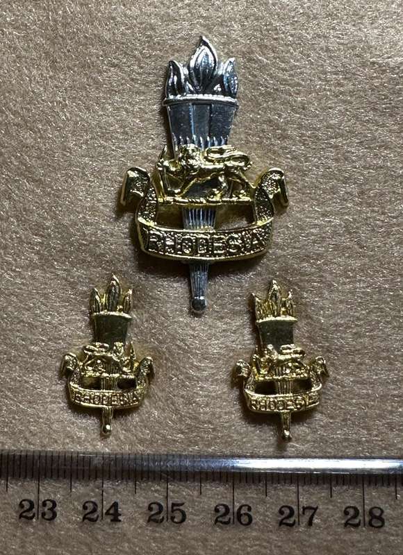 Rhodesian Educational Corps - SET BERET AND COLLAR BADGES Anodised