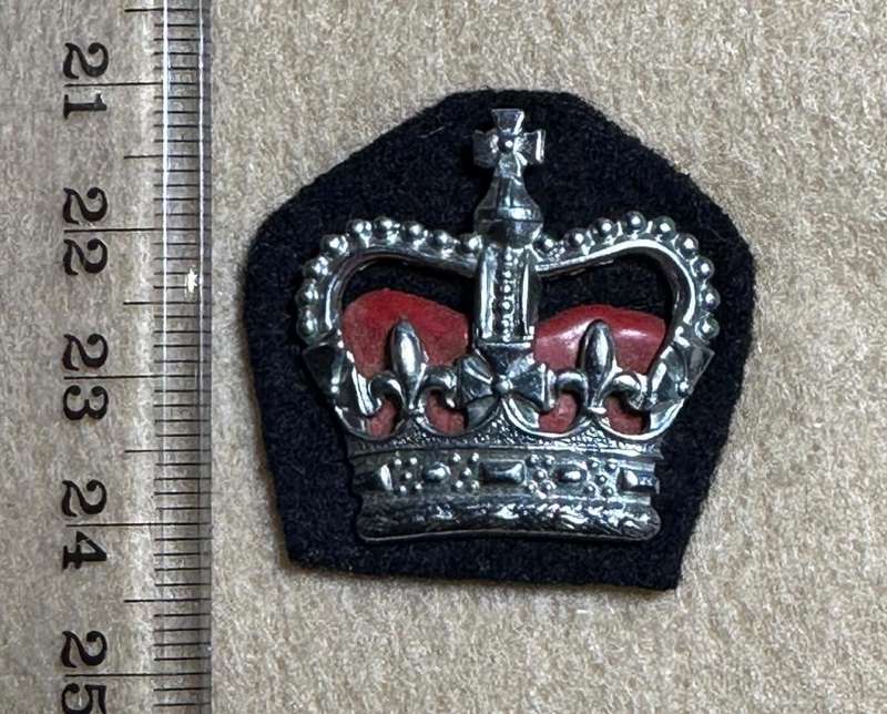 Northern Rhodesia Police - NRP - OFFICERS RANK CROWN QC, with Felt Backing