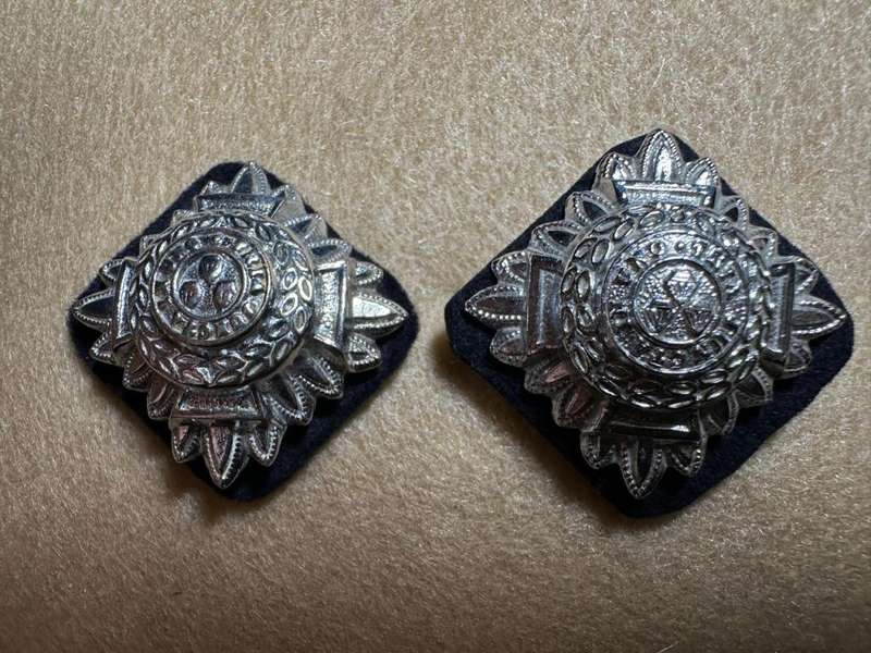 Northern Rhodesia Police - NRP - OFFICERS SET of RANK PIPS CROME, with Felt Backing