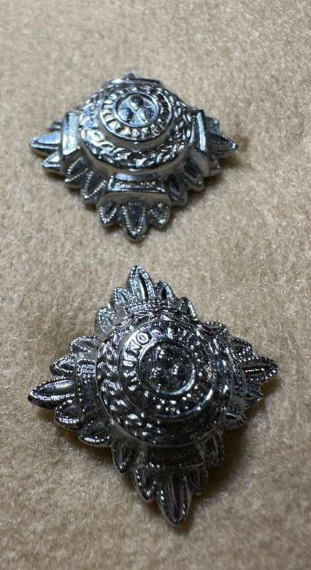 Northern Rhodesia Police - NRP - OFFICERS SET of RANK PIPS CROME