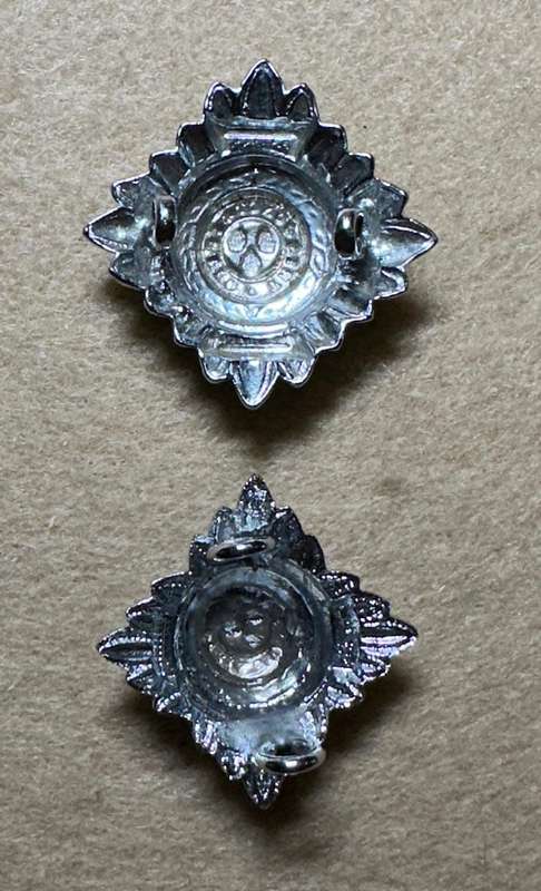 Northern Rhodesia Police - NRP - OFFICERS SET of RANK PIPS CROME