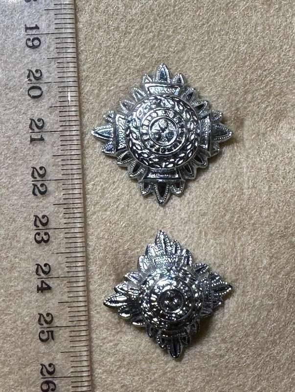 Northern Rhodesia Police - NRP - OFFICERS SET of RANK PIPS CROME