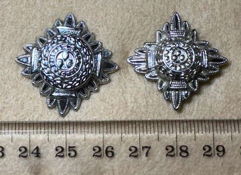 Northern Rhodesia Police - NRP - OFFICERS SET of RANK PIPS CROME