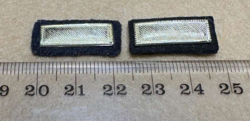 Northern Rhodesia Police - NRP - OFFICERS SET RANK BARS - SILVER MESS DRESS, with Felt Backing