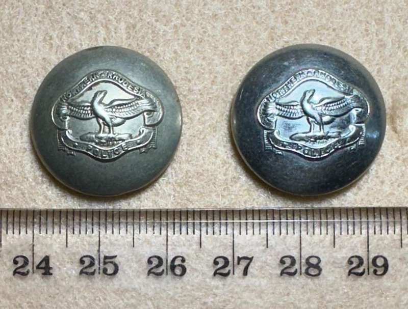 Northern Rhodesia Police - NRP - Set of 2 Large Buttons, by FIRMIN, London