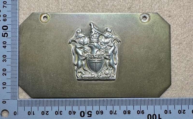 Rhodesian INTAF - BRASS HEADMANS GORGET 1960- VARIANT