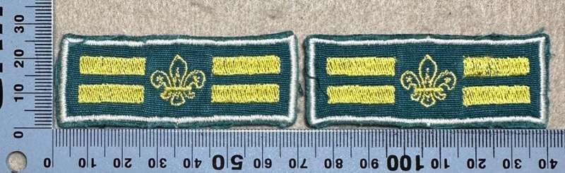 Rhodesian Boy Scouts - 2 GREEN AND GOLD RANK STRIPE 4 BARS