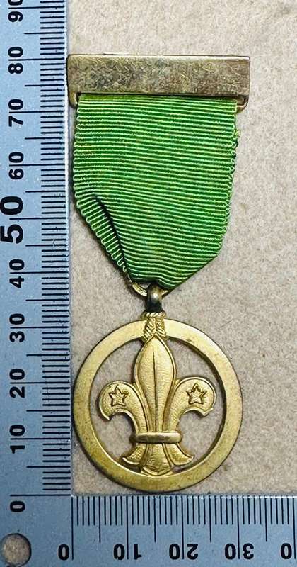 Rhodesian Boy Scouts - MEDAL ON GREEN RIBBON, by COLLINS, LONDON