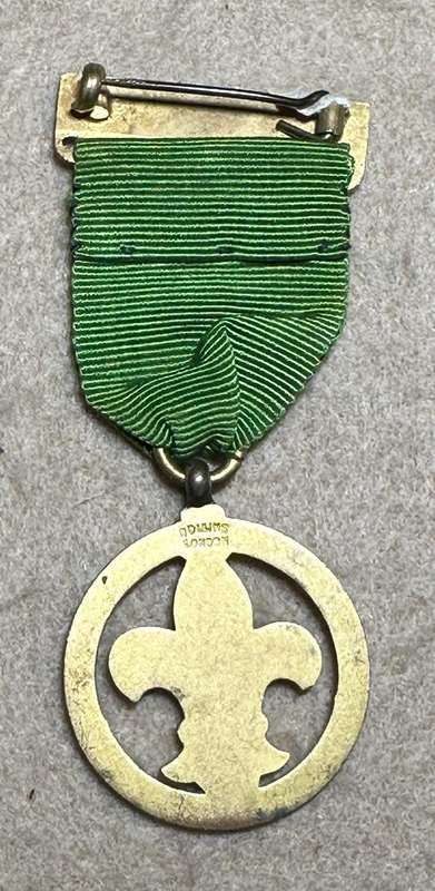 Rhodesian Boy Scouts - MEDAL ON GREEN RIBBON, by COLLINS, LONDON