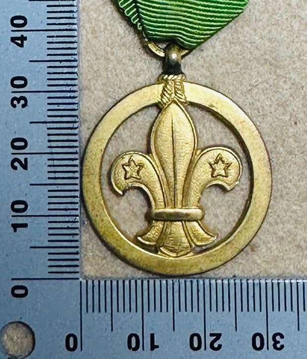 Rhodesian Boy Scouts - MEDAL ON GREEN RIBBON, by COLLINS, LONDON